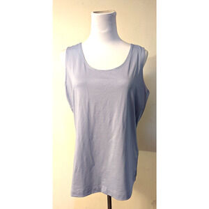 New Chico's sz 2 Microfiber Timeless Tank Basic Knit Norwegian blue top 2627